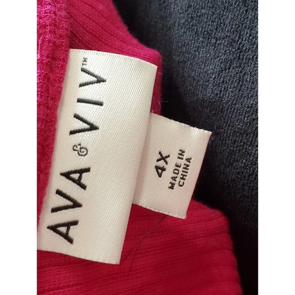 Ava & Viv Womens Pink Solid Cotton Short Sleeve Scoop Neck Top Blouse Size 4X - Picture 9 of 11
